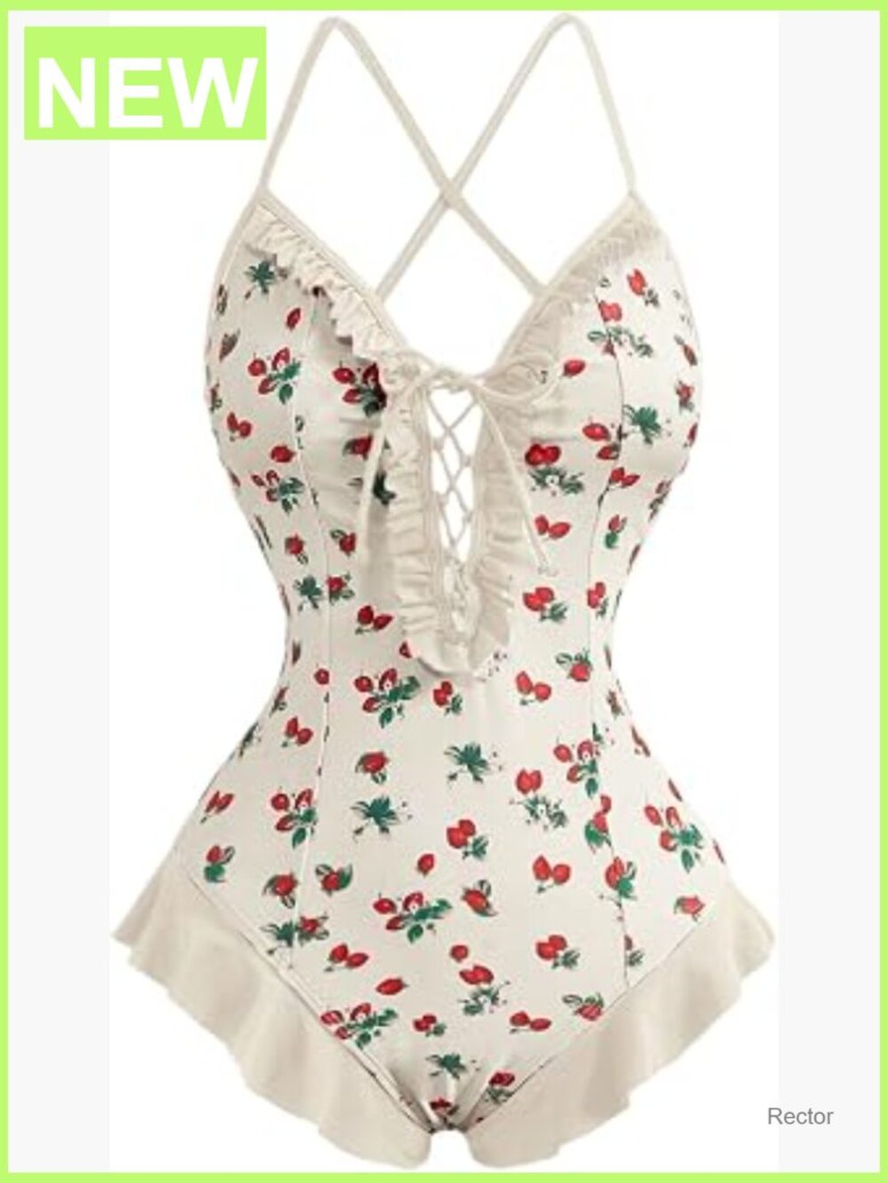 Women's One Piece Swimsuit Tummy Control Lace Up Ruffle Crisscross Backless